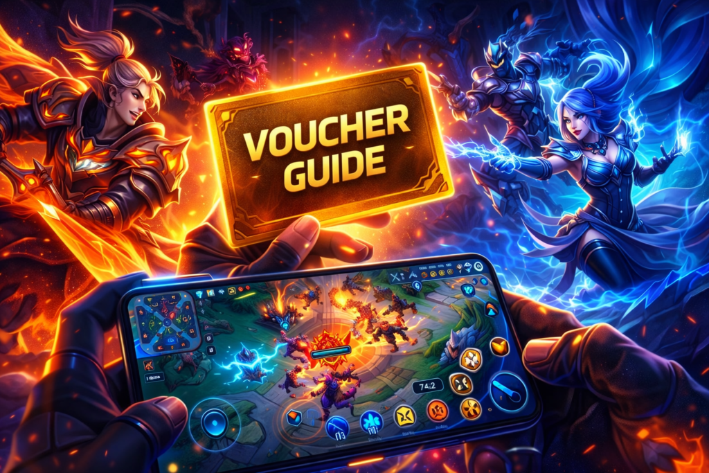 Honor of Kings voucher guide showing digital gaming voucher