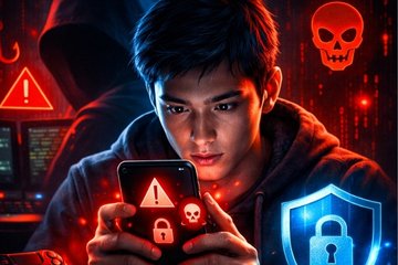 online gaming scams prevention tips showing gamer facing scam alerts and cybersecurity protection