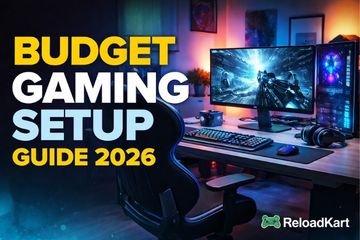 Budget gaming setup 2026 with RGB PC, monitor and gaming desk by Reloadkart