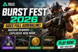 Delta Force Burst Fest 2026 update showing explosive gameplay, new mode, and rewards event