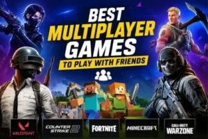 Best multiplayer games to play with friends in 2026, featuring Valorant, Counter-Strike 2, Fortnite, Minecraft, and Call of Duty Warzone.