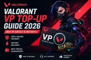 Valorant VP Top-Up Guide 2026 showing Valorant Points purchase, instant VP delivery, secure payment methods, and safe Valorant top-up options.