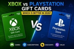 Xbox vs PlayStation Gift Cards comparison showing the key differences, benefits, and best choice for gamers in 2026.