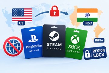 US gift card in India showing PSN, Steam and Xbox region lock